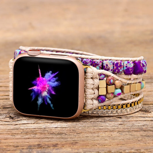 Stilvolles lila Jaspis-Apple-Watch-Armband