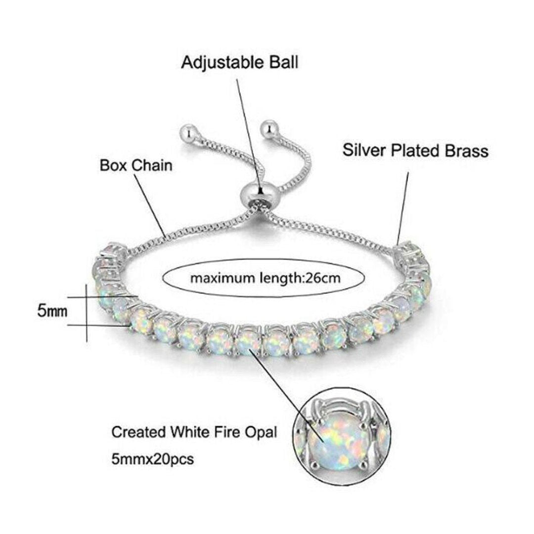 Spirituelles weißes Opal-Silberarmband 