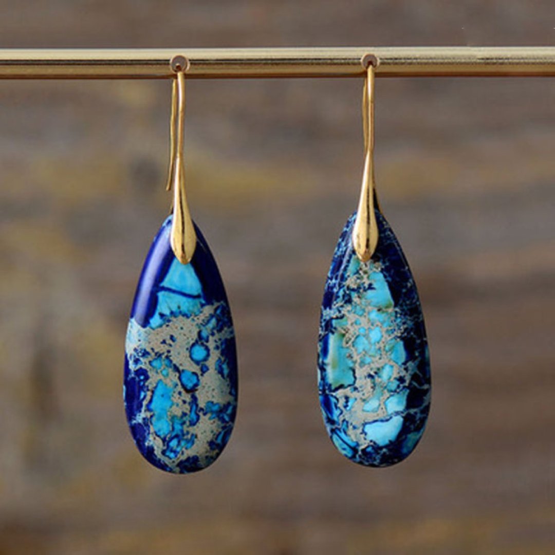 Natural Blue Sea Drop Earrings