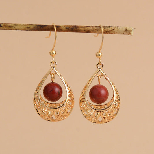 Elegant Drop Gold Tone Earrings