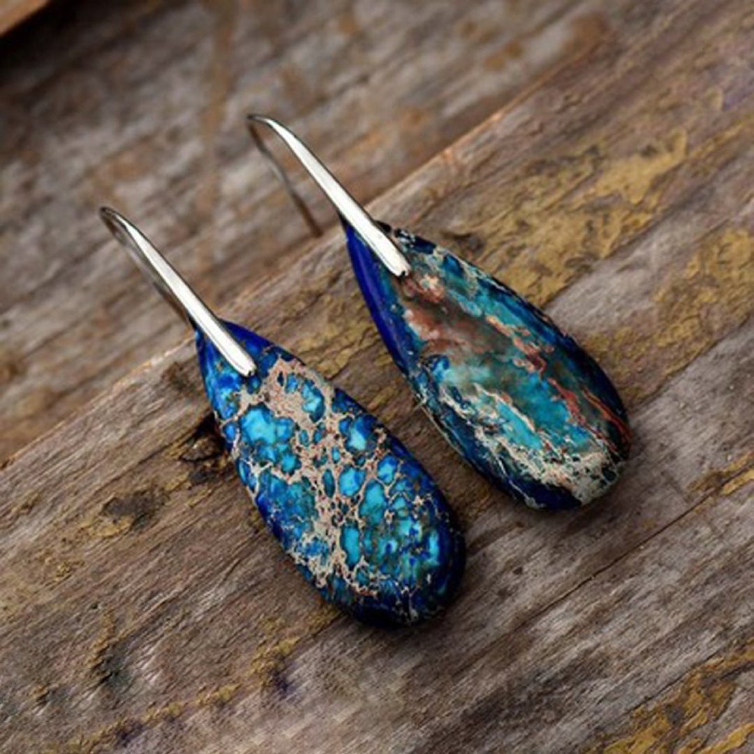 Natural Blue Sea Drop Earrings