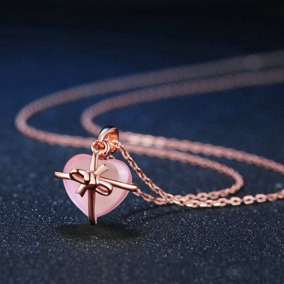 Romantic Rose Quartz Silver Plated Necklace