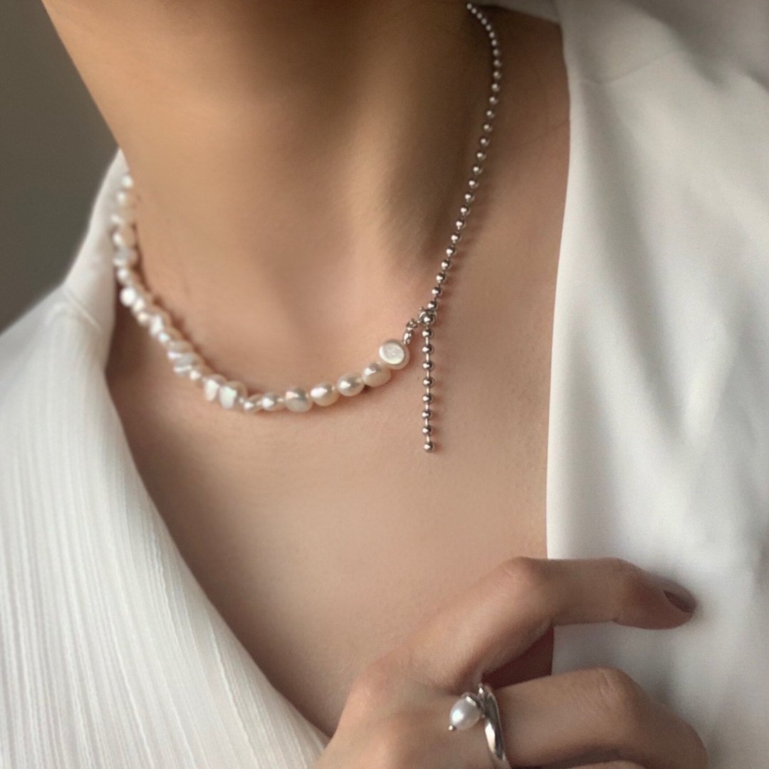 Lilienperle 925 Sterling Silber Halskette