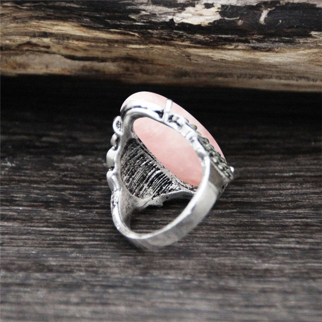 Spiritueller Naturstein versilberter Ring