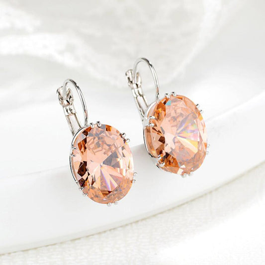 Elegant Zirconia Water Drop Stud Earrings