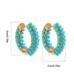 Elegant Turquoise Round Beads Hoop Earrings
