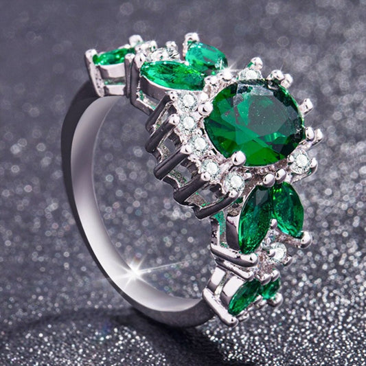 Magnificent Emerald & Zirconia Ring