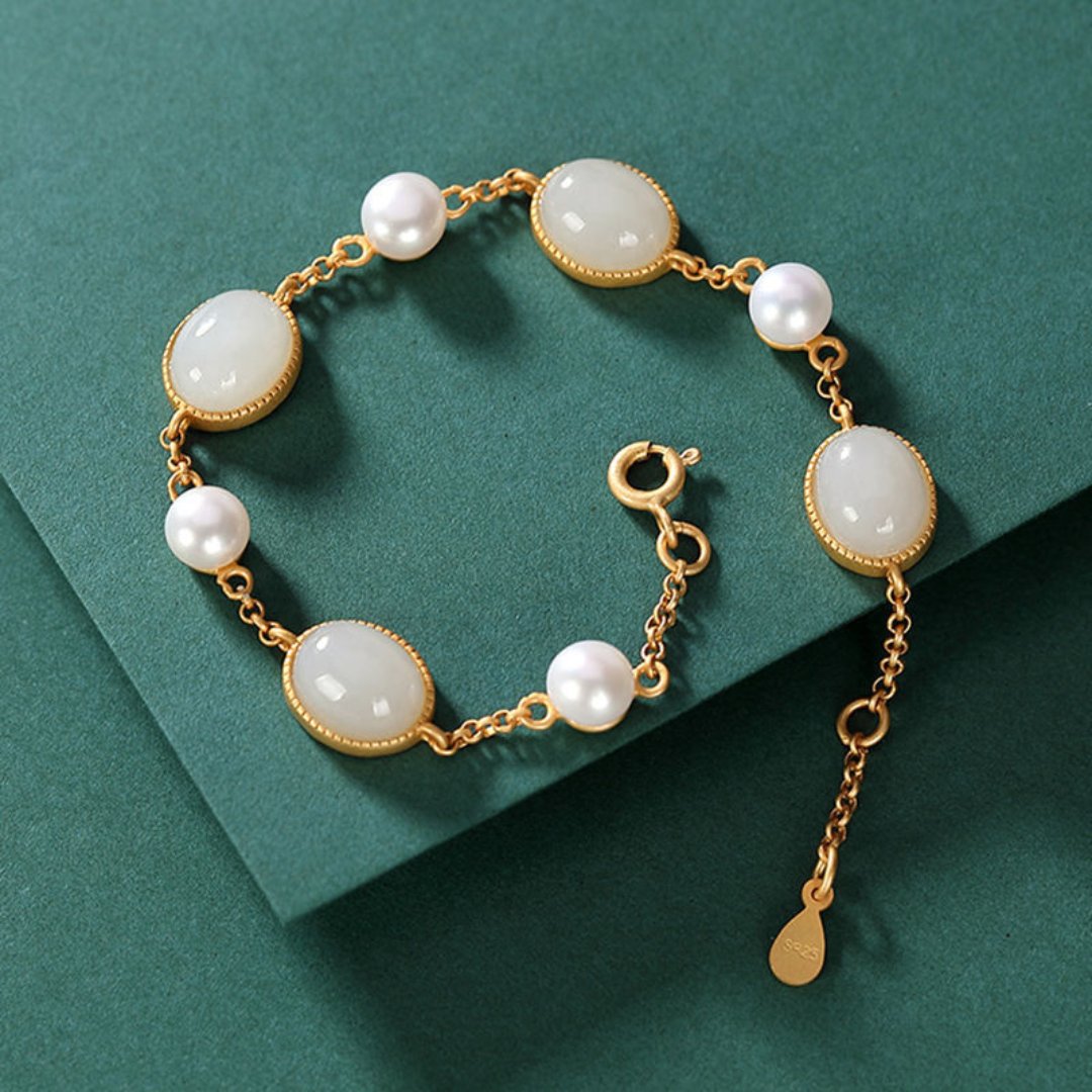 Enchanting Tourmaline & Chalcedony Pearl Bracelet