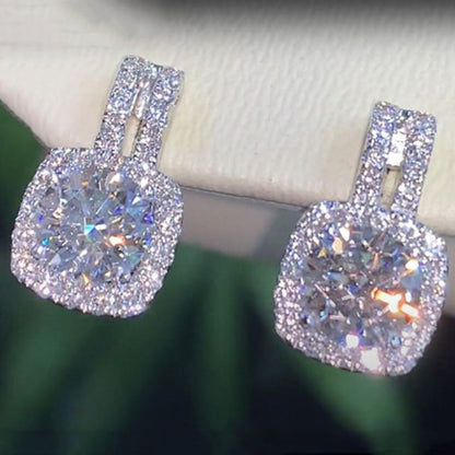 Shining Cubic Zirconia Stud Earrings