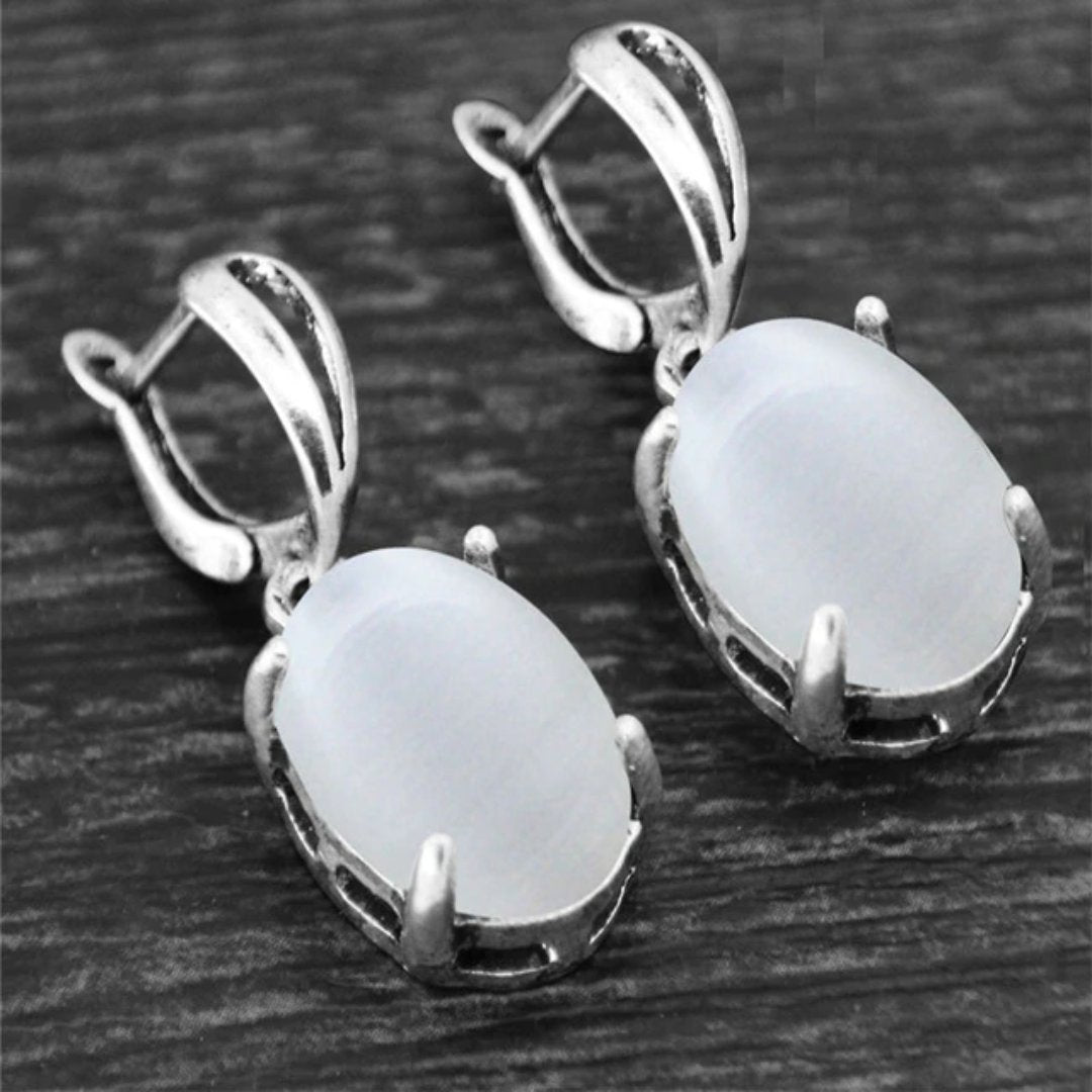 Spiritual Crystal Silver Plated Earrings