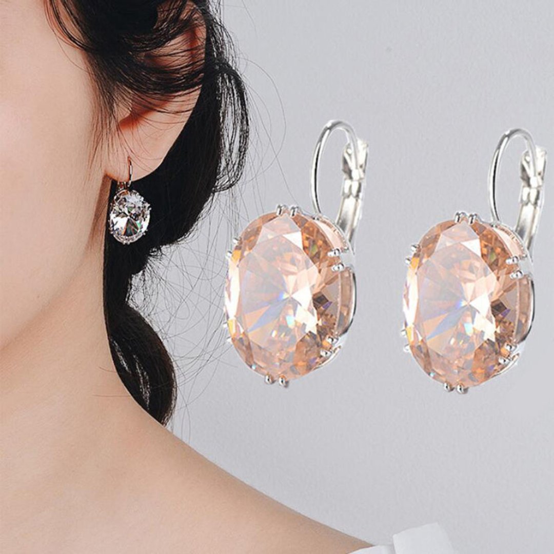 Elegant Zirconia Water Drop Stud Earrings