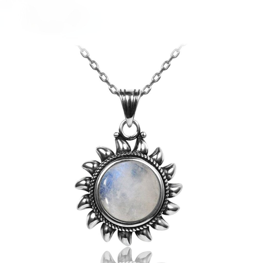 Vintage Moonstone Silver Necklace