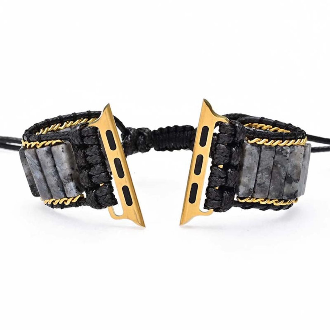 Böhmisches schwarzes Labradorit-Apple-Watch-Armband
