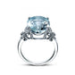 Vintage Butterfly Aquamarine Sterling Silver Ring