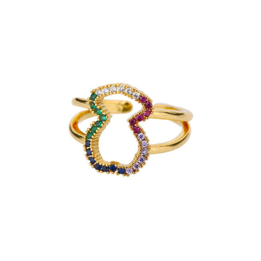 Vintage Chic Colorful Zirconia Adjustable Ring