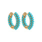 Elegant Turquoise Round Beads Hoop Earrings