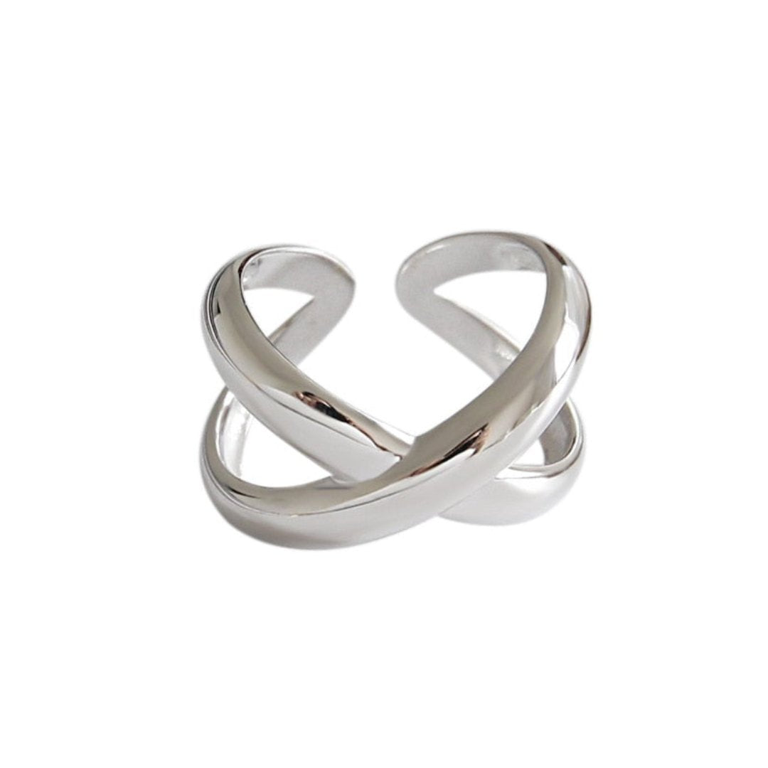 X 925 Sterling Silver Adjustable Ring