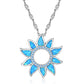 Spiritual Sun Blue Fire Opal Pendant
