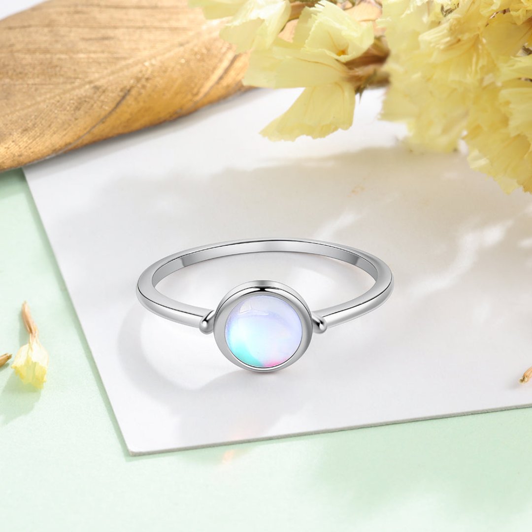 Spiritual New Moon Silver Ring & Necklace Set