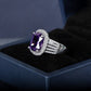 Shining Amethyst Sterling Silver Adjustable Ring