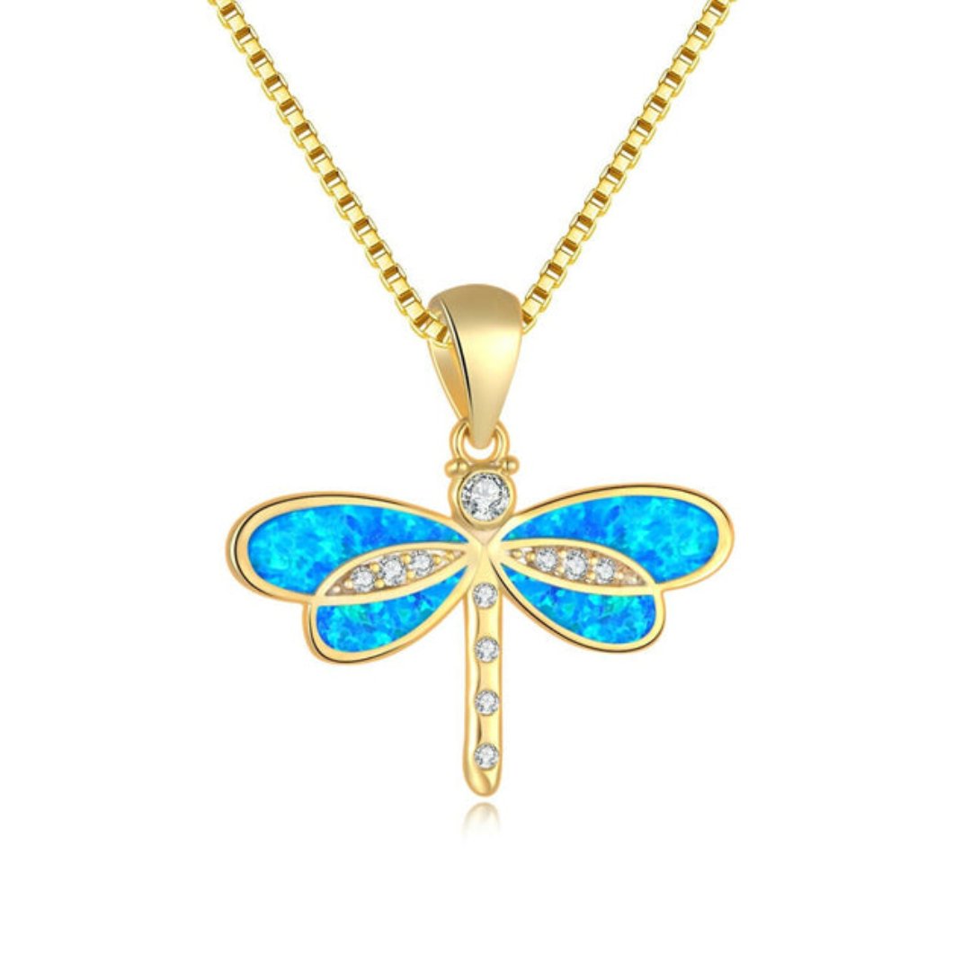 Spiritual Dragonfly Opal 925 Sterling Silver Pendant