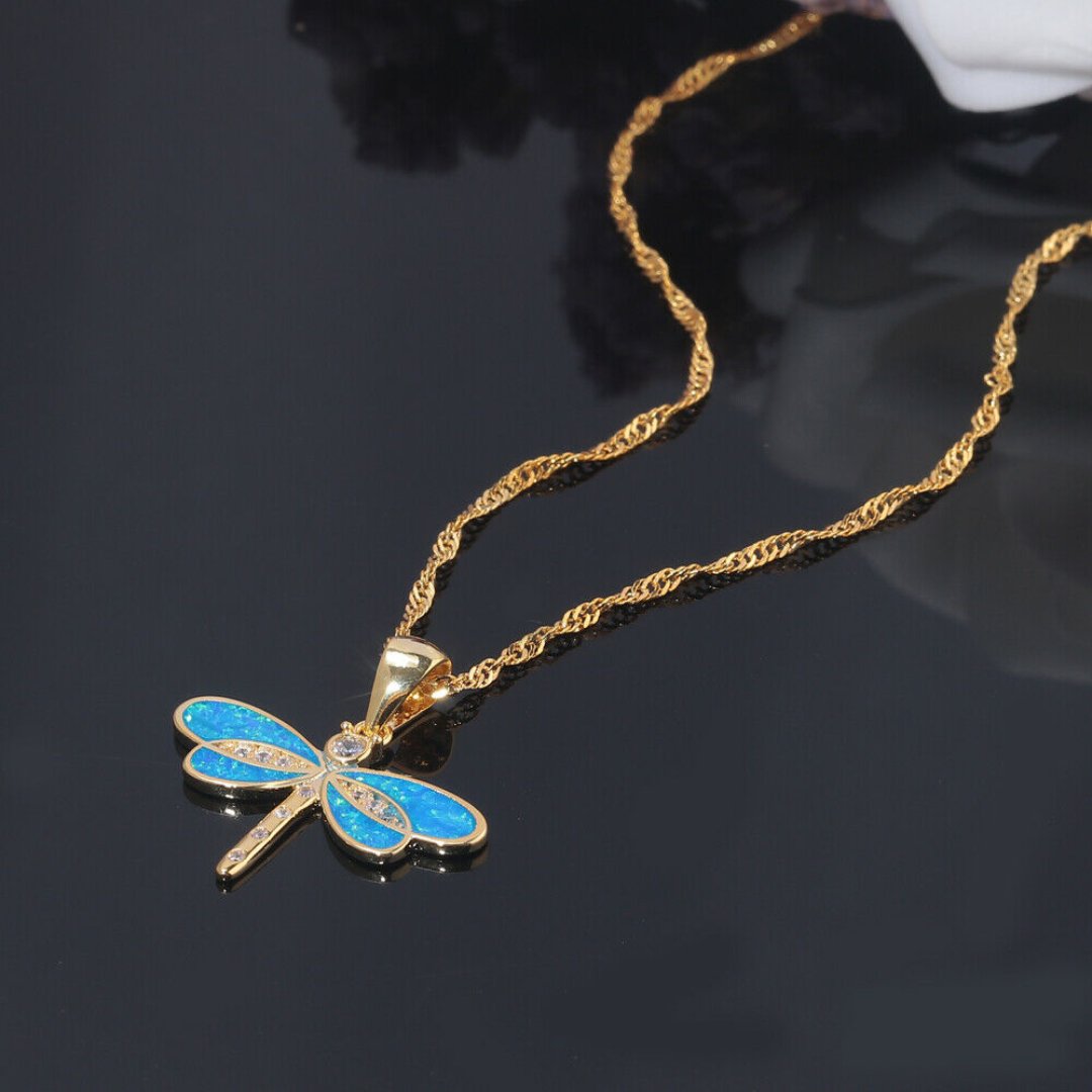 Spiritual Dragonfly Opal 925 Sterling Silver Pendant