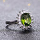 Flower Peridotite Sterling Silver Ring