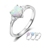 Lovely Heart Fire Opal & Zirconia Ring