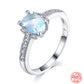 Shining Aquamarine 925 Sterling Silver Ring