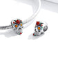 Bunter Totenkopf 925 Sterling Silber Anhänger 