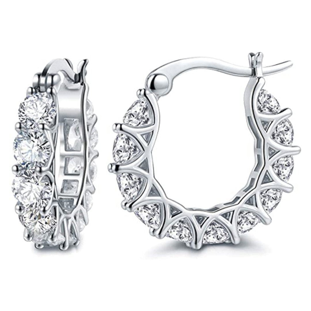 Stylish Cubic Zirconia Hoop Earrings