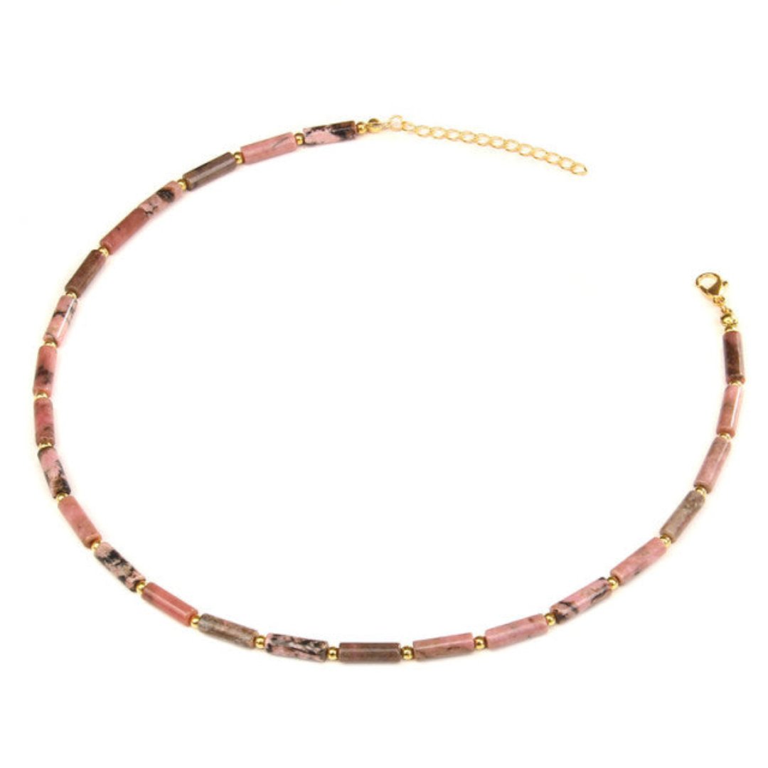 Natural Stone Tube Beads Necklaces