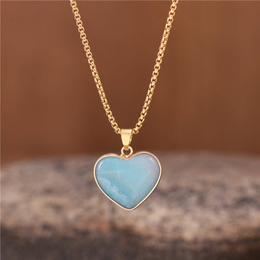 Spiritual Heart Natural Stone Necklace