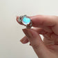 Vintage Moonstone Big Circular Cut Silver Ring