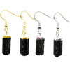 Natural Raw Black Tourmaline Earrings
