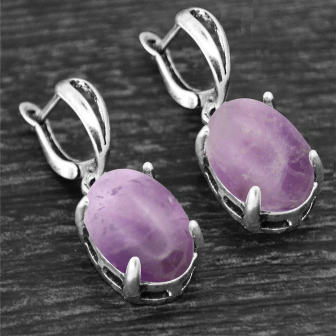 Spiritual Crystal Silver Plated Earrings