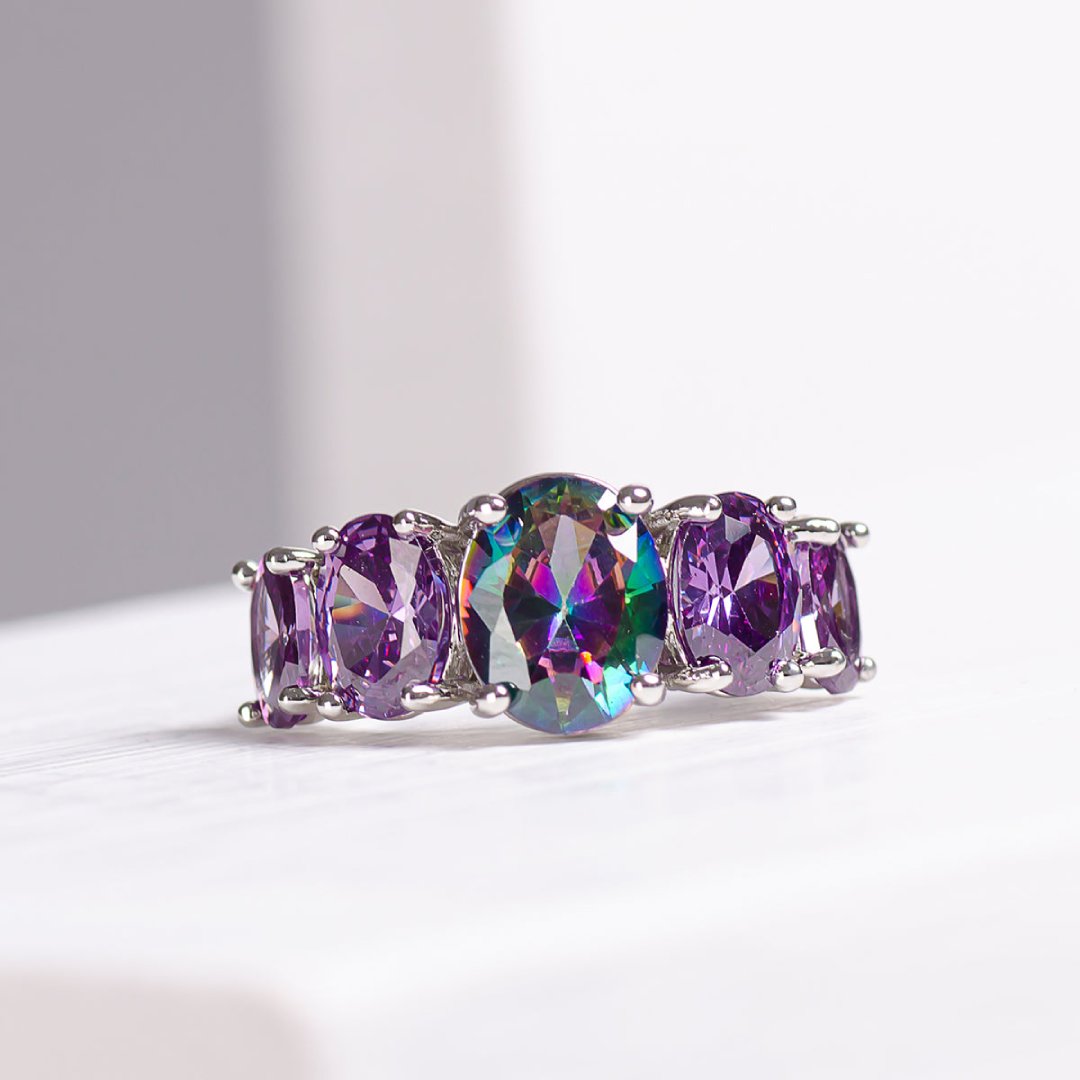 Amethyst &amp; Topas Silberring