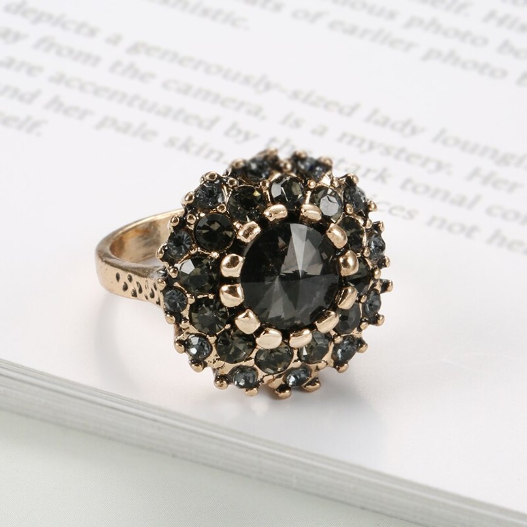 Magnificent Black Onyx Crystal Ring
