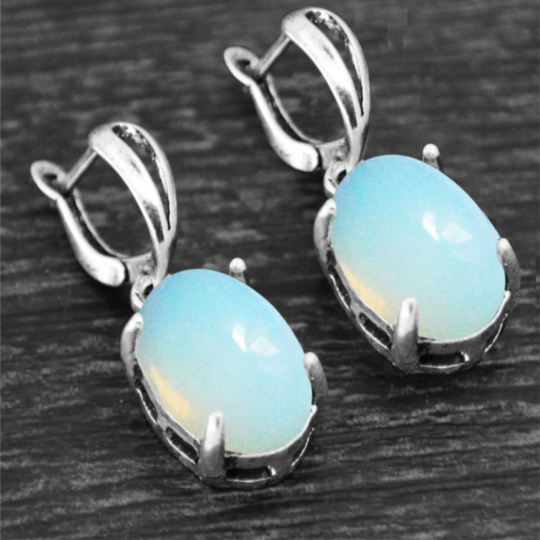 Spiritual Crystal Silver Plated Earrings