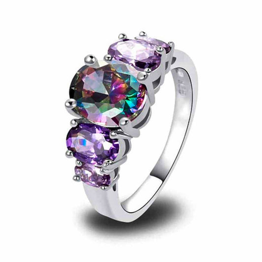 Amethyst &amp; Topas Silberring