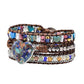 Boho Heart Blue Color Calcite Wrap Bracelet