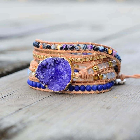 Beruhigendes lila Druzy-Armband 