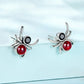 Ohrringe aus Sterlingsilber mit schwarzer und roter Spinne 