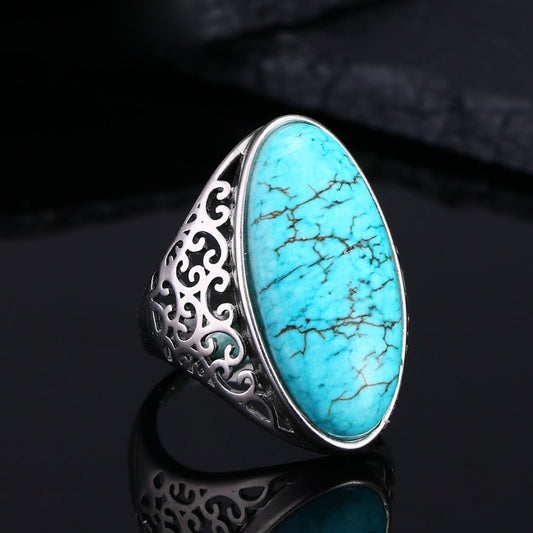 Elegant Turquoise 925 Sterling Silver Ring