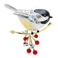 Elegant Enamel & Zirconia Bird Brooch