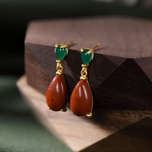 Vintage Rote Turmalin Ohrringe 