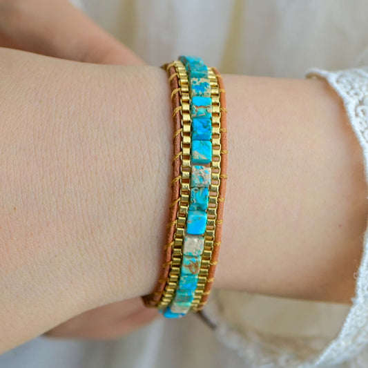 Türkises Goldenes Kriegerarmband