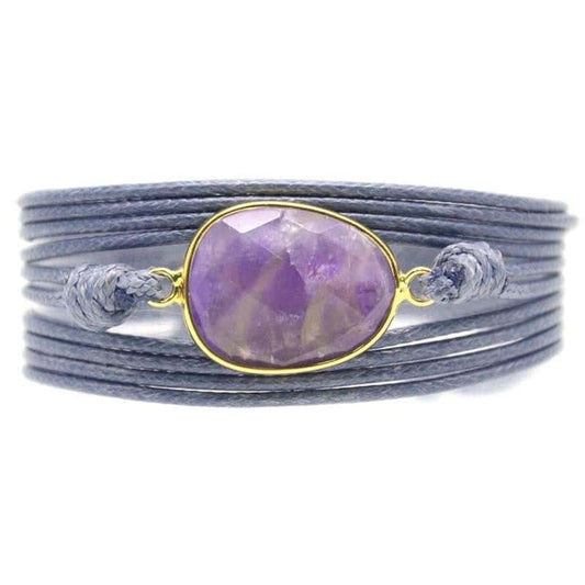 Amethyst Boho Wickelarmband