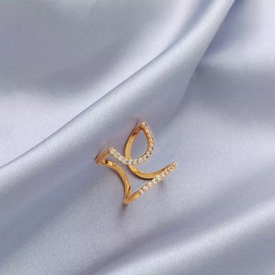 Stylish Rhinestone Nail Ring