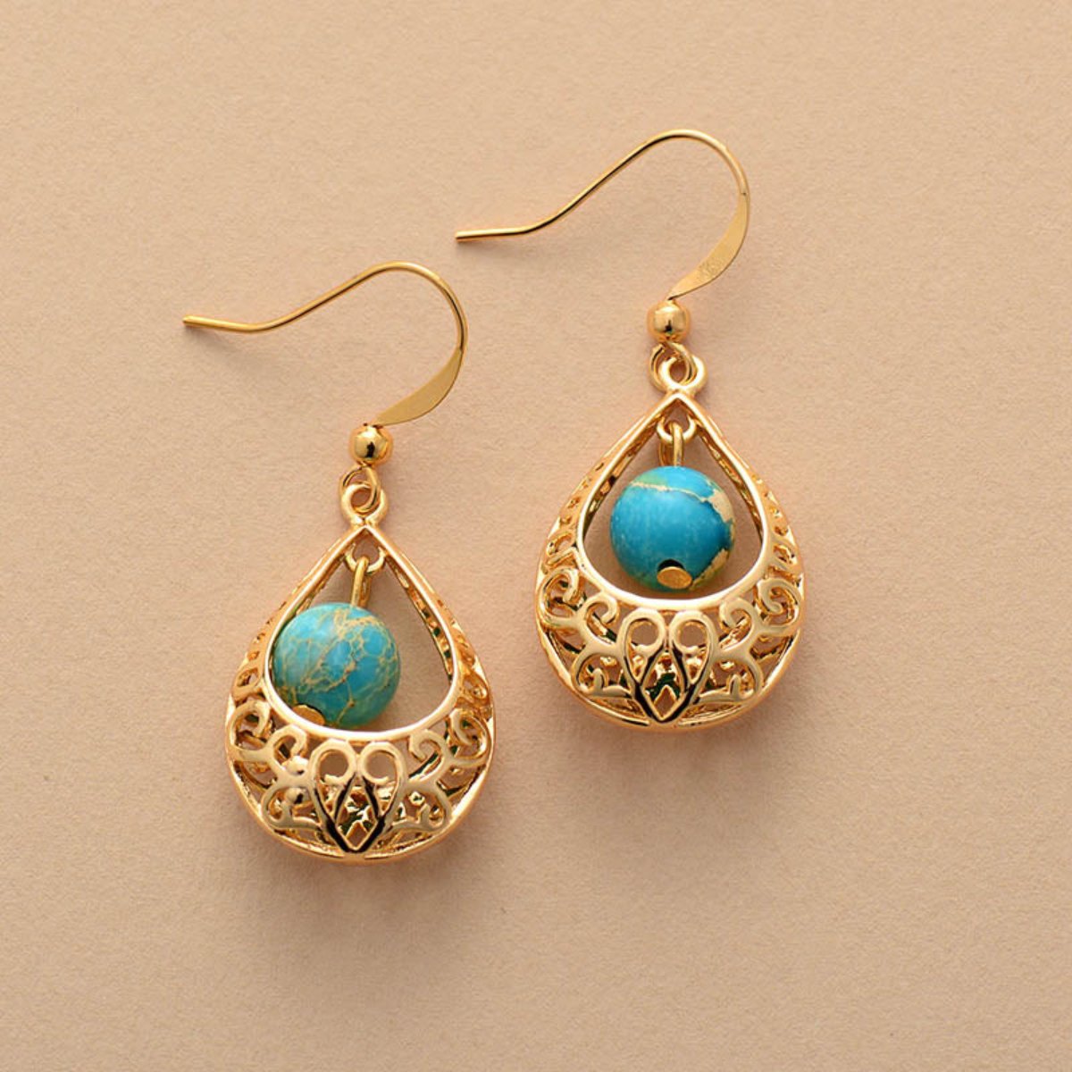 Elegant Drop Gold Tone Earrings
